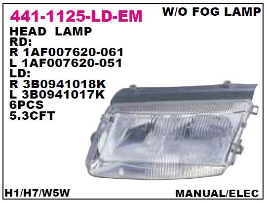 DEPO  441-1125L-LD-EM PASSAT 1997-2000 SOL FAR SİSSİZ 